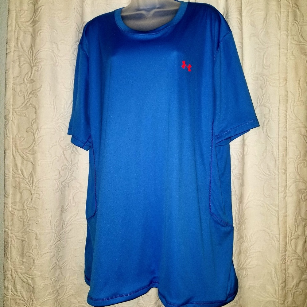 Mens 3xl Under Armour Tee Blue & Red Stretch